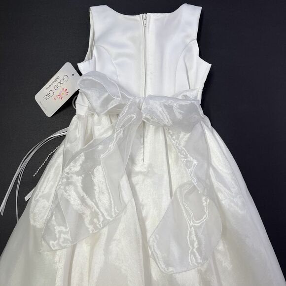 Good Girl Childrens‎ White Pearl Formal Party Wedding Event Dress, Good Girl 499 - Picture 9 of 14